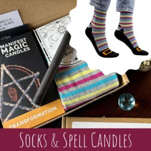 Witchy sock and candle gift