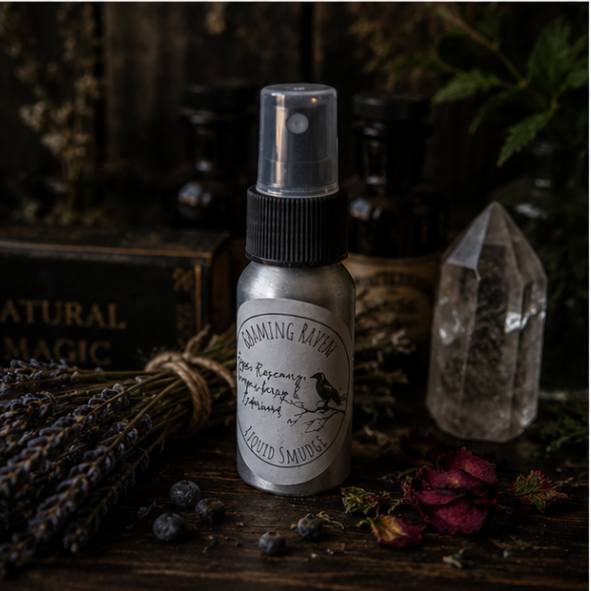 Liquid Smudge cleansing spray with botanical essential oils by Roaming Raven