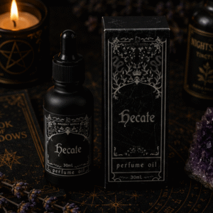 Hecate perfume oil 30ml in black glass bottle with luxury gift box by Roaming Raven