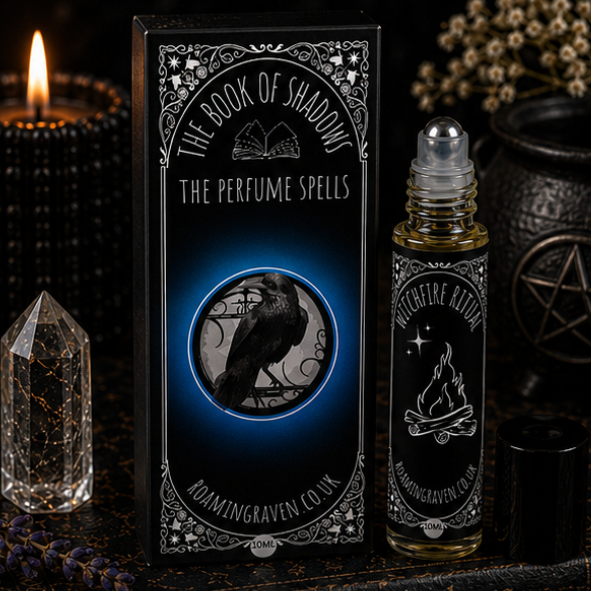 Witchfire Ritual botanical perfume oil roller from The Book of Shadows collection by Roaming Raven
