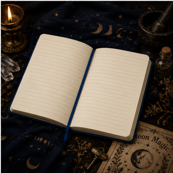 Blue 'Stay Wild Moon Child' notebook for journaling, note taking and Book of Shadows