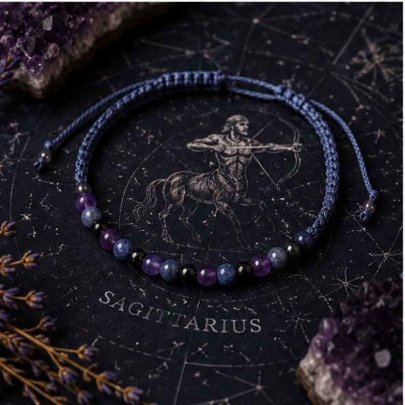 Zodiac Crystal Candle with Gemstone Bracelet - Sagittarius - Image 4