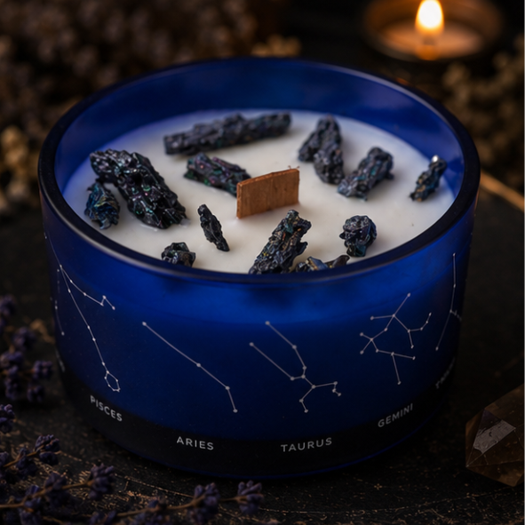 Zodiac Crystal Candle with Gemstone Bracelet - Scorpio - Image 3