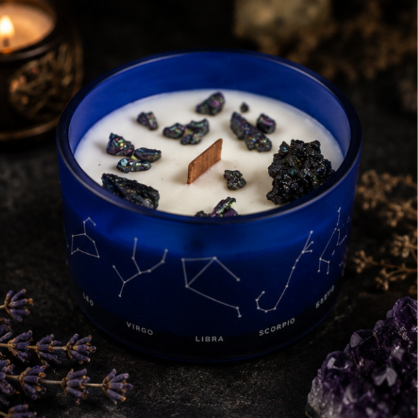 Zodiac Crystal Candle with Gemstone Bracelet - Libra - Image 4