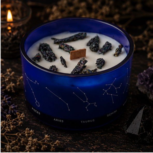 Zodiac Crystal Candle with Gemstone Bracelet - Virgo - Image 3