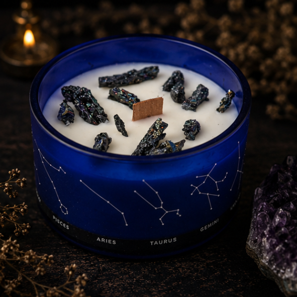 Zodiac Crystal Candle with Gemstone Bracelet - Leo - Image 4