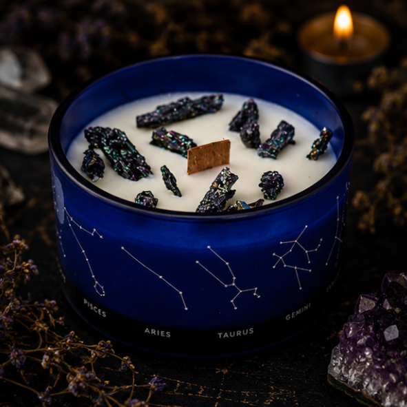 Zodiac Crystal Candle with Gemstone Bracelet - Cancer - Image 4