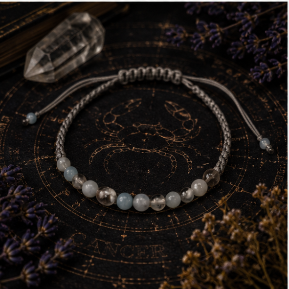 Zodiac Crystal Candle with Gemstone Bracelet - Cancer - Image 5