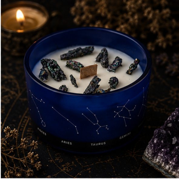 Zodiac Crystal Candle with Gemstone Bracelet - Taurus - Image 3