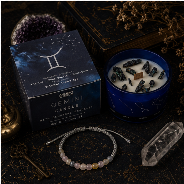 Zodiac Crystal Candle with Gemstone Bracelet - Taurus - Image 5