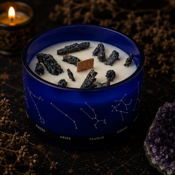 Zodiac Crystal Candle with Gemstone Bracelet - Aries - Image 3