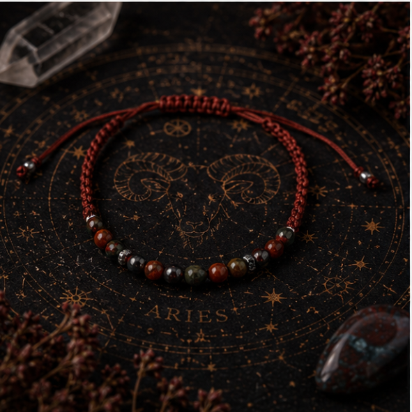 Zodiac Crystal Candle with Gemstone Bracelet - Aries - Image 4