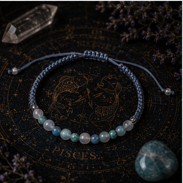 Zodiac Crystal Candle with Gemstone Bracelet - Pisces - Image 4