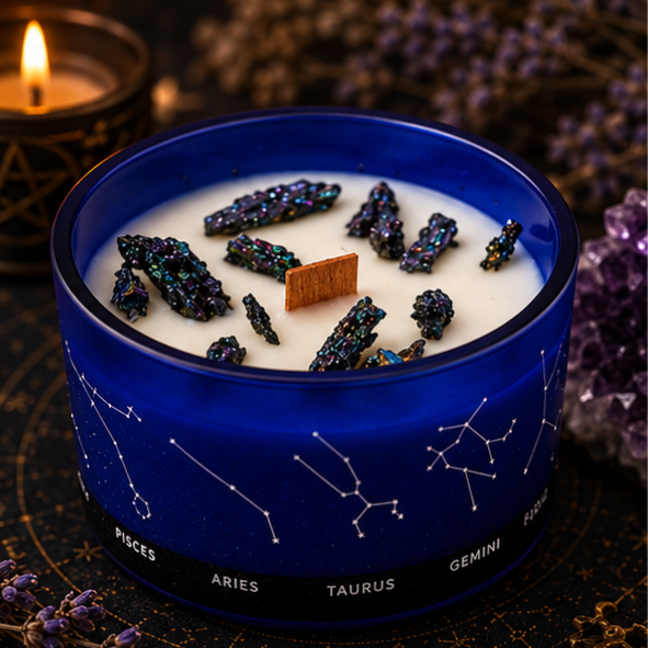 Zodiac Crystal Candle with Gemstone Bracelet - Capricorn - Image 4