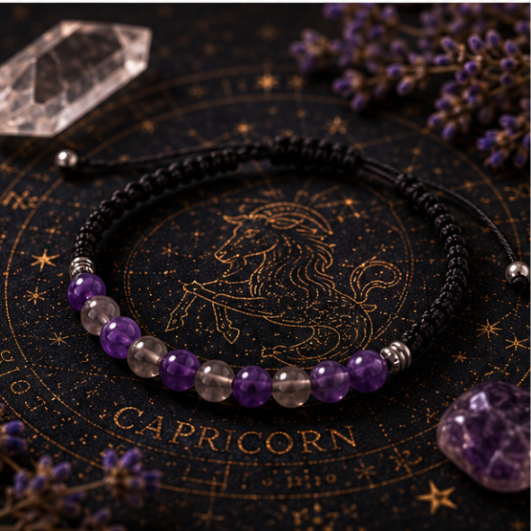 Zodiac Crystal Candle with Gemstone Bracelet - Capricorn - Image 5