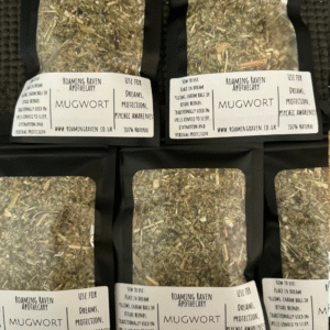 Dried mugwort leaves