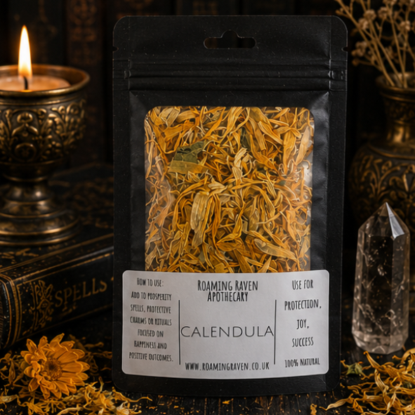 Dried Calendula Flowers for prosperity, protection, joy and magical rituals by Roaming Raven Apothecary