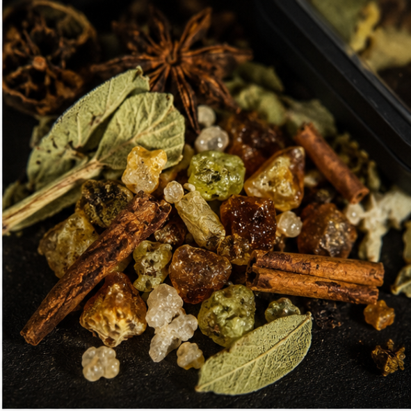 Samhain loose incense with frankincense, myrrh, cloves, rosemary, mugwort, sage and autumn spices