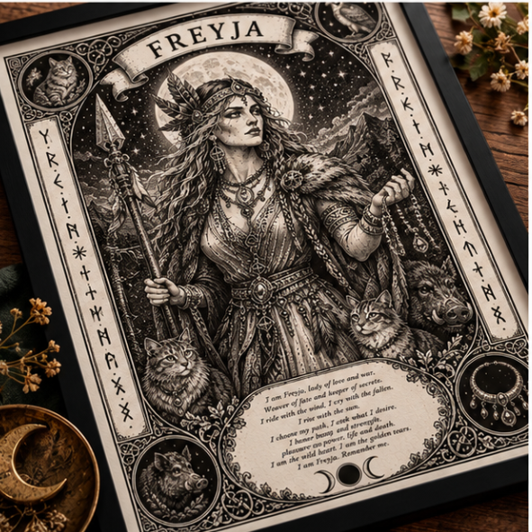 Freyja Goddess Art Print - Image 4